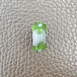 Helzberg Diamonds - White and Green Flower Glass Charm